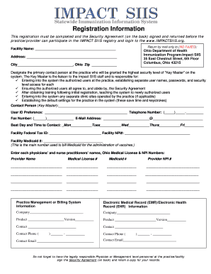 Ohio IMPACT SIIS Registration Form