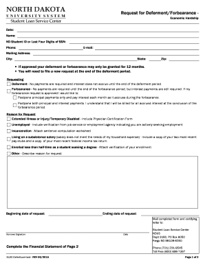 Student Loan Deferment/Forbearance Request