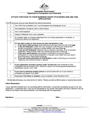 Business Short Stay Visa Application Checklist