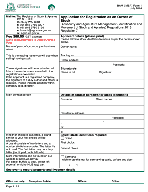 BAM IMSA Form 1