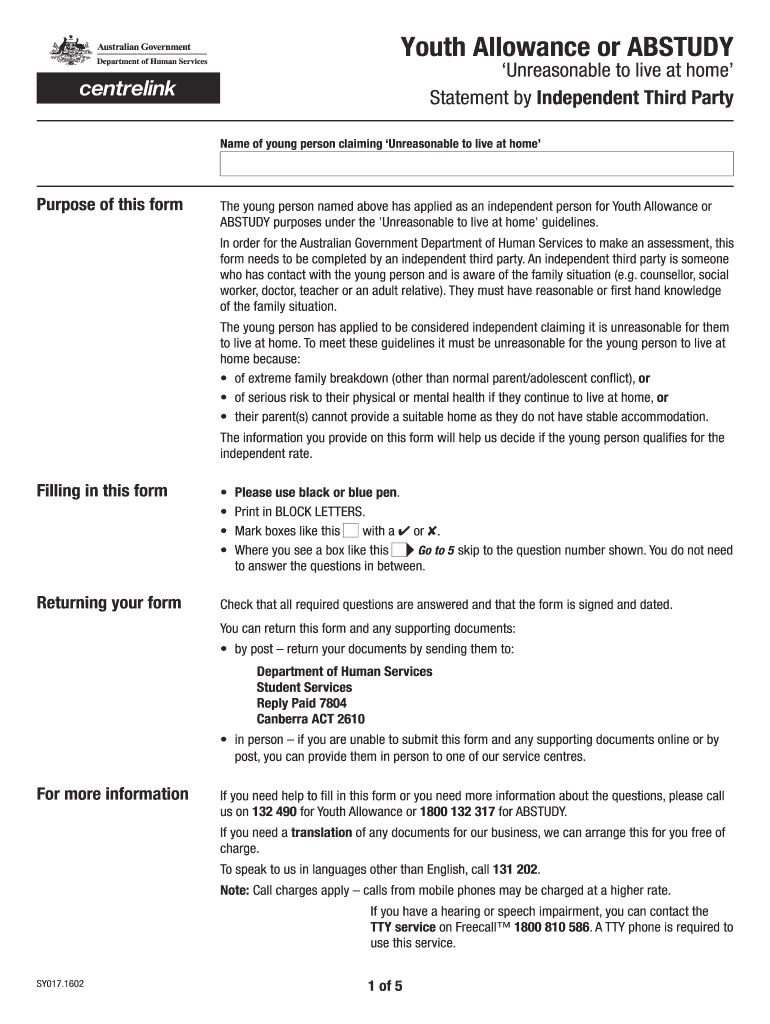 sy017 form Preview on Page 1
