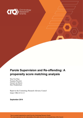 Parole Supervision and Re-offending A propensity score - criminologyresearchcouncil gov