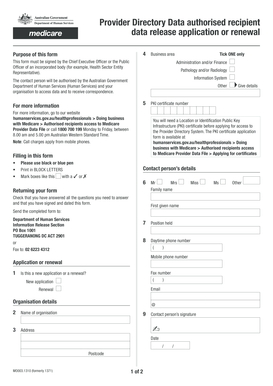 Australian Provider Data Release Application