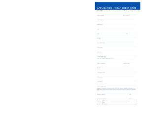 Hamilton State Bank Visa Check/ATM Card Agreement Application