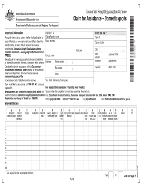 Tasmanian Freight Equalisation Scheme Claim Form