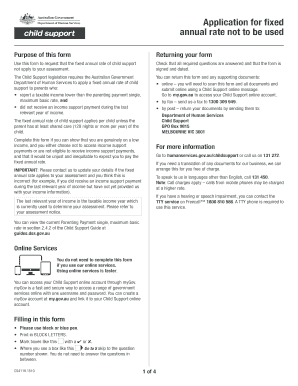Australian Child Support Fixed Annual Rate Exemption Form