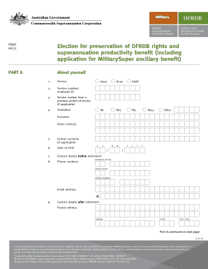 DFRDB Rights Preservation Election Form