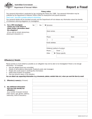 DVA Fraud Report Form