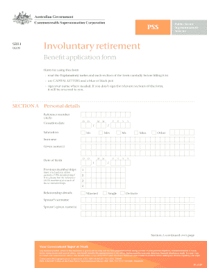 Involuntary Retirement Benefit Application Form
