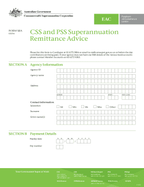 CSS and PSS Superannuation Remittance Advice