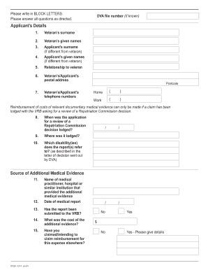 Claim for Medical Evidence Costs