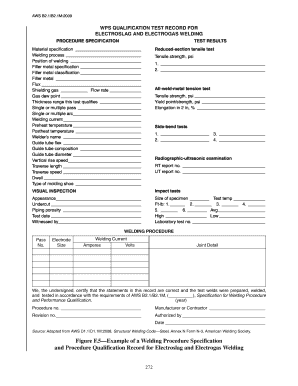 AWS B2.1 Welding Procedure Qualification Test Record