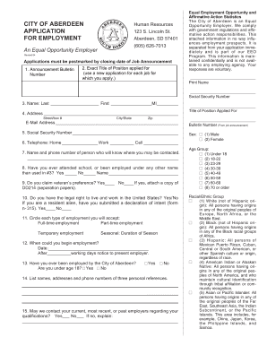 Equal Employment Opportunity Application