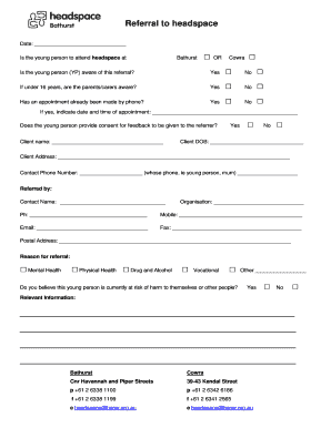 Referral to headspace Form