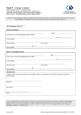 NLIS Change of Details Form