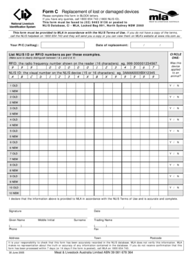Form C - Replacement of Lost or Damaged Devices