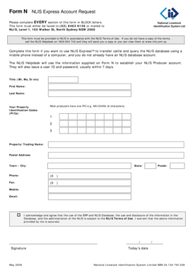 NLIS Express Account Request Form