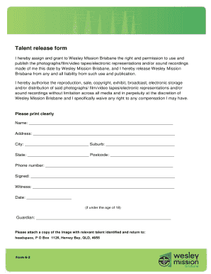 Talent Release Form