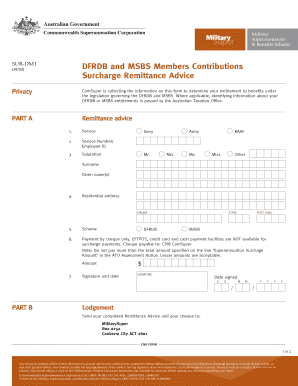 DFRDB and MSBS Surcharge Remittance Advice
