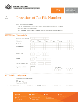 Tax File Number Provision Form