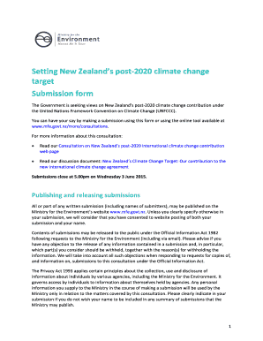 New Zealand Climate Change Submission Form