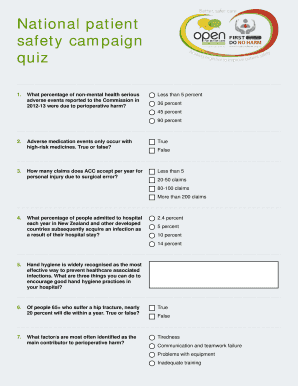 National Patient Safety Campaign Quiz