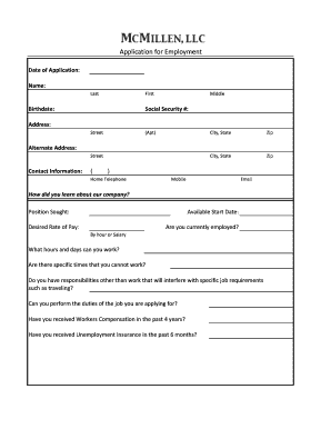 Application for Employment