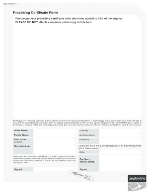 Practising Certificate Form