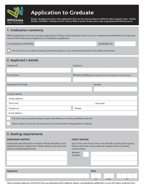 Graduation Application Form