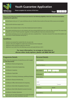 Youth Guarantee Application Form