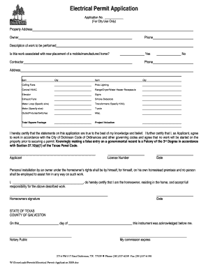 Electrical Permit Application