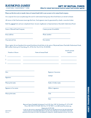 Mutual Fund Gift Transfer Form
