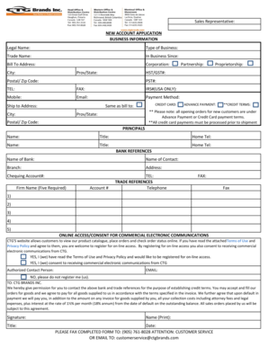 New Account Application Form
