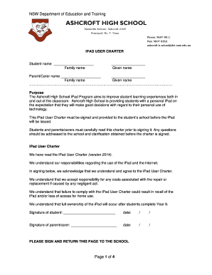 NSW iPad User Charter