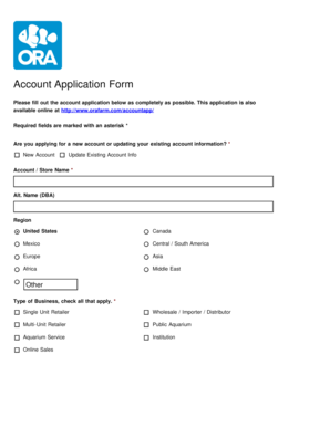 Account Application Form
