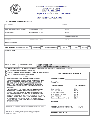 Sign Permit Application