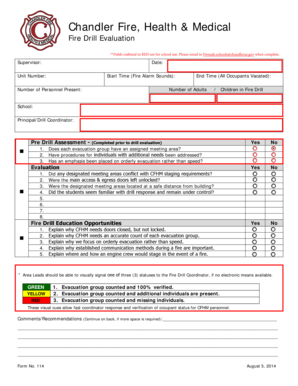 Fire Drill Evaluation Form