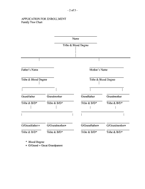 Application for Enrollment Family Tree Chart