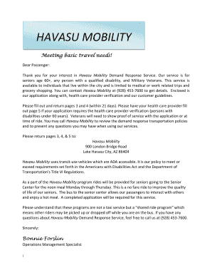 Havasu Mobility Demand Response Service Application