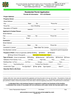 Residential Permit Application