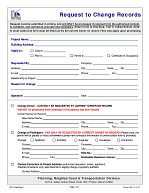 Change Records Request Form