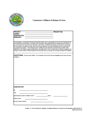 Contractor's Affidavit of Release of Liens