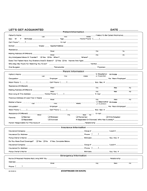 Patient Information Form