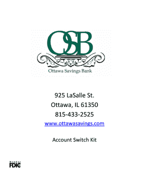 Ottawa Savings Bank Account Switch Kit