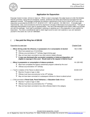 Texas Expunction Application