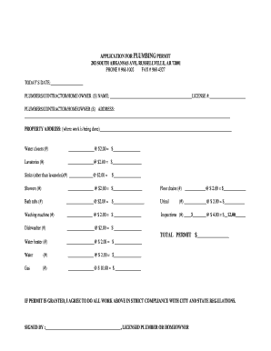 Plumbing Permit Application