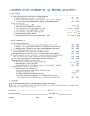 Residential Flush-Mounted Solar Array Checklist