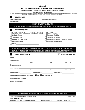 California Civil Service Instructions