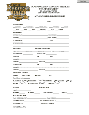 Application for Building Permit