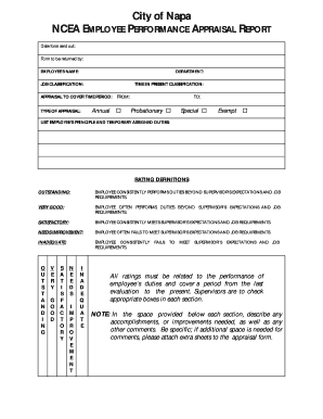 NCEA Employee Performance Appraisal Report